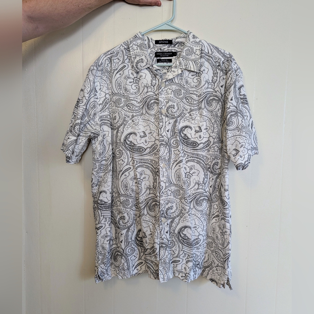 Mens Paisley Short Sleeve Italian Fabric By Daniel Cremieux